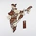 Colorfull Worlds Multilayered Wooden 3D India Map, Gift for Indian Friend, India Wooden Wall Decor, Map for Traveller (90x81 cm | 35.4x31.9 inches)