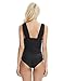 LAPAYA Women's 1 Piece Bathing Suit V-Neck Ruched Tummy Control Maillot Swimsuit, Black, Tag Size 2XL=US Size 12