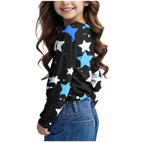 Girls Star Print Tops Long Sleeve T-Shirts Fashion Graphic Tees Shirts Fall Casual Cotton Tshirts2