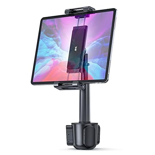 Car Cup Holder Tablet Mount, AHK Universal Tablet & Smartphone Car Cradle Holder for iPad Pro/Air/Mini, Kindle,Tablets Nintendo Switch Smartphones, Compatible with 4.4" to 11" Devices