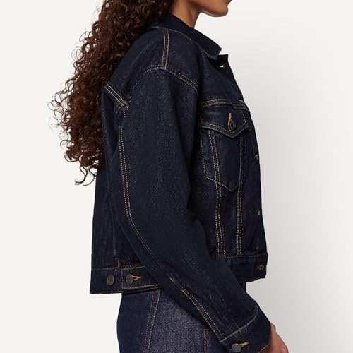 Image of Amazon Essentials Women's Low Stretch Relaxed-Fit Cropped Denim Jacket