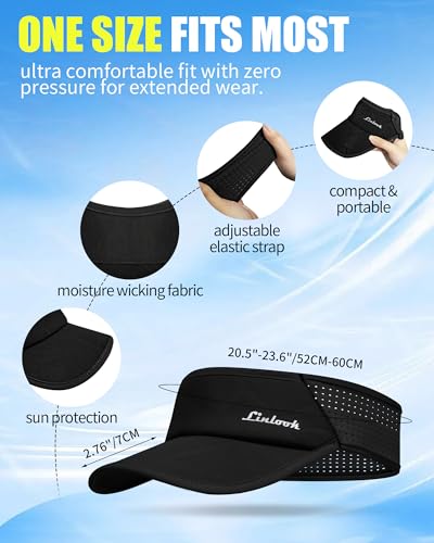 Image of Sports Sun Visor for Men & Women Breathable Mesh, Stretchy Foldable Cooling Visor Hat for Running, Golf, Tennis, Hiking