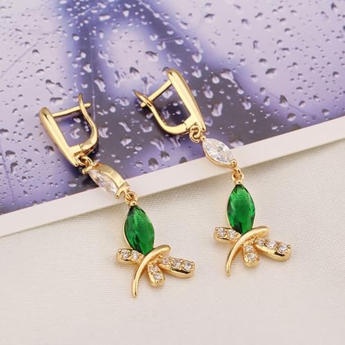Pendientes de oro de 18k de libélula, el regalo de aniversario perfecto 2