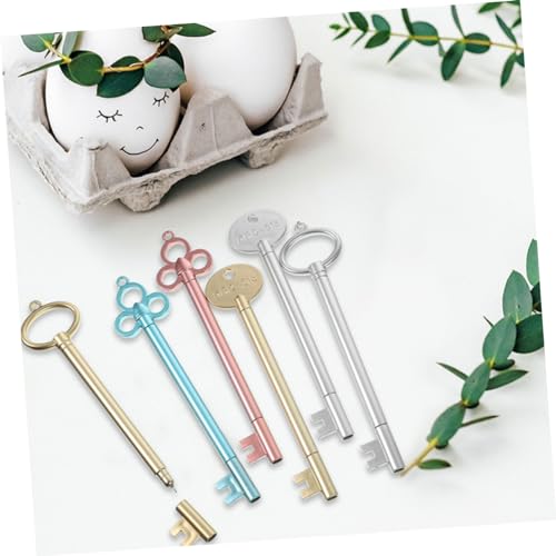Operitacx 18Pcs Bolígrafos retro forma llave tinta gel miniatura 6