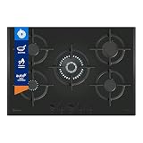 Balay - Placa de Gas, 75 cm de ancho, 5 Zonas de Cocción, Control de llama, Autoencendido, GasStop, negro, 3ETG676RB