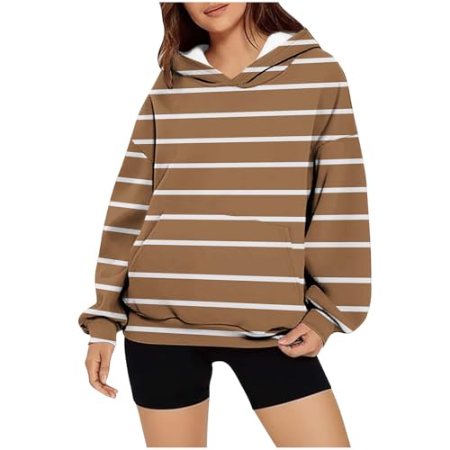 Sweat femme imprimé à capuche ample style streetwear et détente