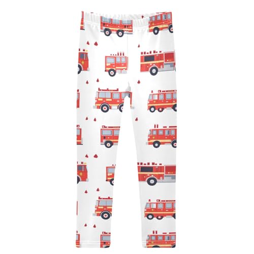 Fire Engine Trucks Red Girls Leggings Kids Yoga Pants Dance Active Tights 4T