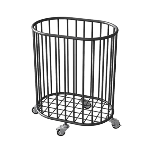 Rolling Laundry Basket with 360° Rotation Metal Frame and Lockable Wheels Bathroom Organizer Rack for Living Room Bathroom or Bedroom (Type B)