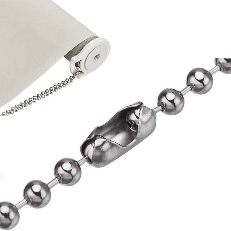 Catena Per Tende A Rullo In Acciaio Inox 304 - 6,5 Metri Con 12 Connettori - Diametro 4,5mm