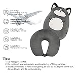 Kids Travel Pillow - 2-in-1 Deformable Kids Neck Pillow for Traveling, Soft U-Shaped Pillow with Adorable Animal Design, Comfy Sleep and Play, Ideal for Airplanes and Cars - Gray Husky - Image 4