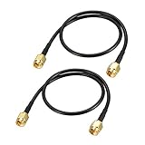 uxcell SMA Male to SMA Male Coaxial Cable 50 ohm 1 feet RG174 2pcs