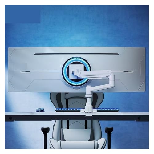 Support moniteur NBYGSC T10 blanc réglable pour libérer l'espace et ajuster l'écran