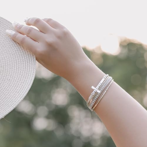 FANCY SHINY Cross Leather Bracelets Christian Jewelry Religious Gifts for Women Boho Wrap Cuff Bangle Bracelets with Magnetic Clasp2