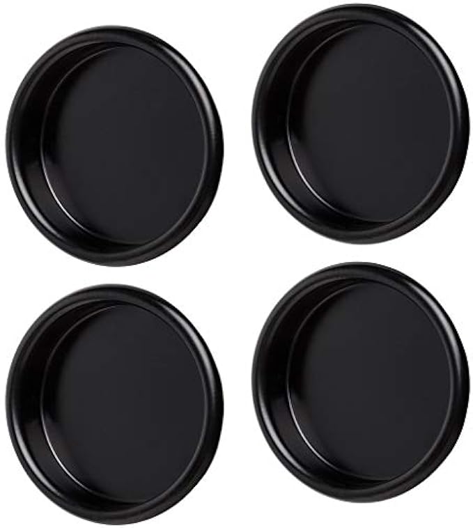 4PCS Closet Door Finger Pull 2-1/8", Easy Snap-in Circular Black Closet Door Pulls, No Nails Needed, Perfect for Pocket Door, Sliding Door, Bi-Pass Door, Cabinet Door