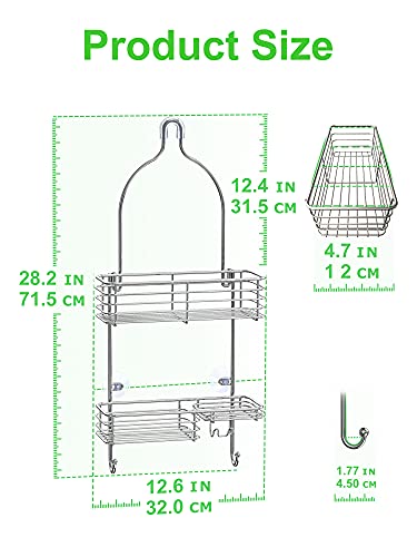 SMARTAKE Hanging Shower Head Caddy, Rustproof Bathroom Shower Shelf Organizer, SUS201 Stainless Steel Over The Shower Storage Rack, for Toilet, Bathroom and Shower Room, Silver SMARTAKE Hanging Shower Head Caddy, Rustproof Bathroom Shower Shelf Organizer, SUS201 Stainless Steel Over The Shower Storage Rack, for Toilet, Bathroom and Shower Room, Silver