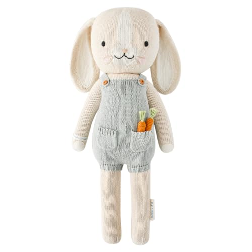 cuddle + kind Henry The Bunny Little 13' Hand-Knit Doll &ndash; 1 Doll = 10 Meals, Fair Trade, Heirloom Quality, Handcrafted in Peru, 100% Cotton Yarn