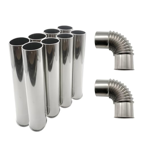 延長煙突 薪ストーブ煙突 直管＋曲管セット 直径6cm 厚手 円形の端 ステンレス製 キャンプ用 ストーブパイプ 家用ガスパイプ