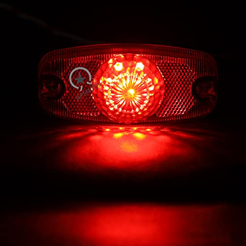 Marqueur de surface LED rouge 12V lot de 8 feux de gabarit pour camion