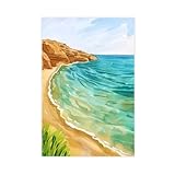 BIRART Costa De Almeria - Póster en lienzo con impresión de acuarela para regalo de viaje de España, decoración de dormitorio, pinturas de 20 x 30 cm
