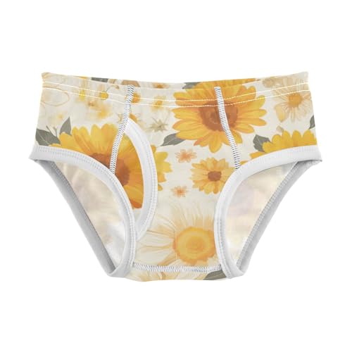 KLL Sunflowers Pattern Artistic Little Boys Comfort Underwear Breathable Children Undies