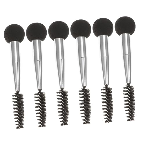 NOLITOY 6 Piezas cepillo de cejas de doble punta bigudí maquillaje de ojo pinceles maquillaje brochas de maquillaje brocha maquillaje kit de pestañas esponjas de maquillaje para la cara