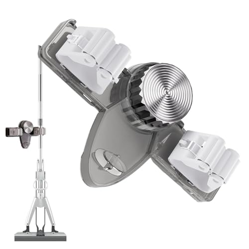 Colgador de trapeador utilitario – Amplio uso con para escobas, fuerte agarre adhesivo de pared, organizador de ahorro de espacio, soporte de herramientas para el hogar, cocina, jardín