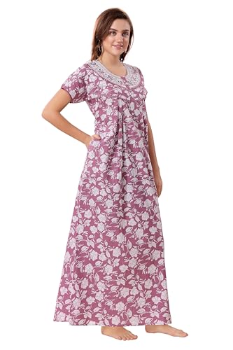 Image of Soulemo Women's Pure Cotton Floor Length Nighty 1682