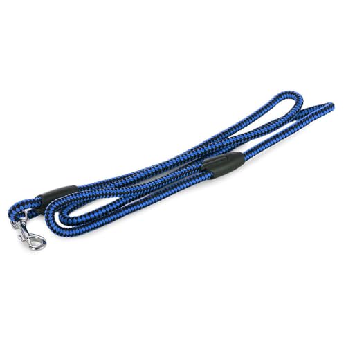 PARENCE.- Widerstandsfähige Nylon-Hundeleine mit Griff/Haustierleine - 1m20, Blau und Schwarz
