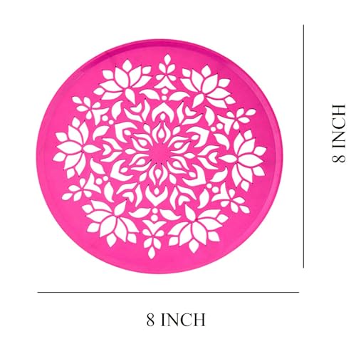 Image of Craftam Rangoli Stencil Diwali Decoration Items, Rangoli Making Stencils for Floor Decorations, Reusebale Rangoli Stencils (8 Inch, 6 Pcs Set)