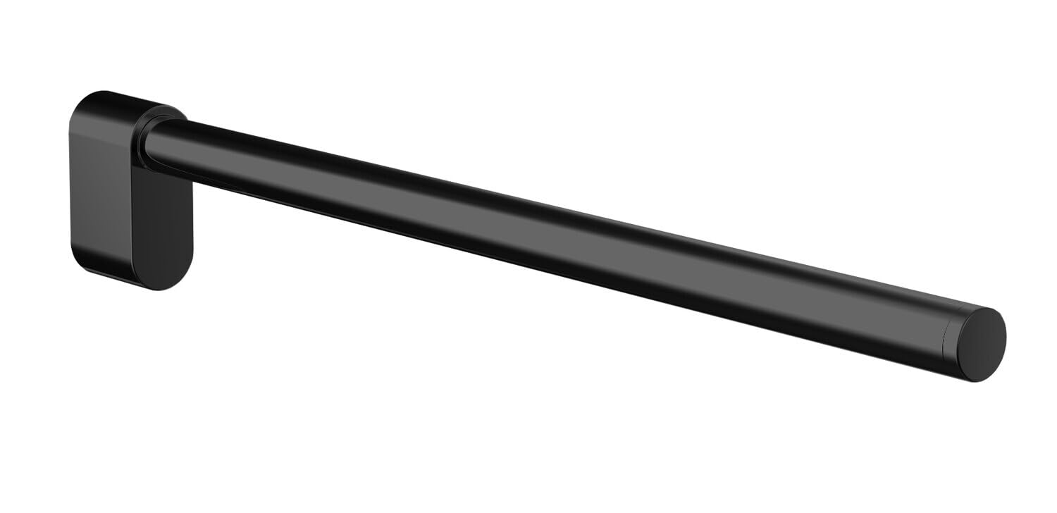 Emco Black Flow Single Arm Wall Mounted Towel Rail Rigid Metal Towel Rail Bath Towel Holder For Towels, Matte