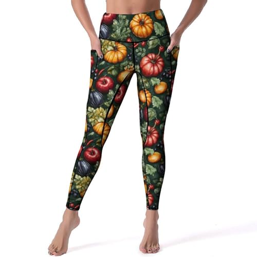Legging d'entraînement imprimé citrouilles avec contrôle du ventre