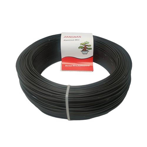 Alambre de aluminio anodizado para bonsáis, 1 kg, diámetros de 1 mm a 5 mm, color negro (Ø5 mm)