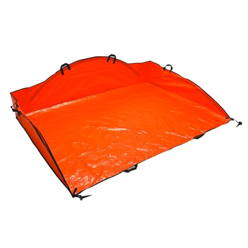 Leaf Tarp for Fast Yard Cleanup Leaf Collection Tarp with 6 Handles & Ground Stakes Lawn Leaf Bag for Raking Garden Debris & Yard Waste Removal Wind Proof 5 x 7 Large Capacity