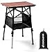 Odoland Portable Camping Table, 15.8"L x 11.8"W Folding Table with Adjustable Height 15.8" - 22", Small Beach Table with Storage Bag for Outdoor Camp, Cooking, Picnic, Travelling, Backyards, Fishing