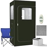 Home Steam Sauna Box, Foldable Portable Full Size Personal Sauna for Indoor Spa, 600D Thicken Sauna Tent Kit with 2.6L & 1000 Watt Steam Generator & Remote Control for Gym, Yoga, Pilates, Weight Loss