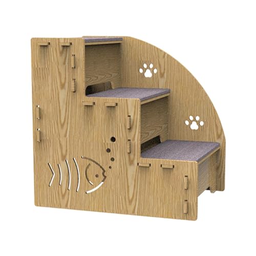 Hundetreppe, 3-stufige Haustiertreppe aus, Hundetreppe, kleine Hundesofaleiter, rutschfeste Haustierrampentreppe für kleine Hunde, Katzen und andere kleine Haustiere