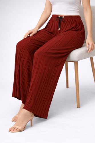 Image of Trendz Women's and Girls Cotton Blend Regular Fit Palazzo Pants | Set of 2