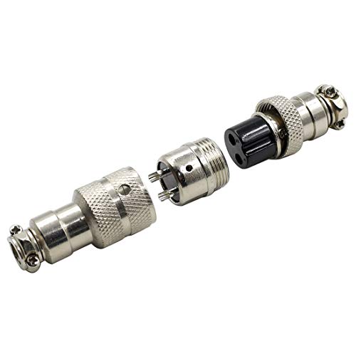 Conector de aviación GX16-2P 2 pines metálico resistente agua miniatura 4