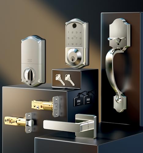 Veise VE017-H Fingerprint Smart Front Door Lock Set, App Control, 8-in-1 Keyless Entry Deadbolt with Zinc Alloy Handles, Emergency Power Port, Touchscreen Keypad, Auto Lock, Easy Install, Satin Nickel by Veise - Image 8