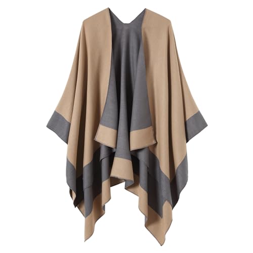 Women's Shawl Wrap Poncho Cape Cardigan Open Front Coat Shawl Wrap Scarf for Spring Fall Winter2