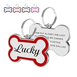 Dog Tags Personalized for Pets Dog Name Tags Personalized Dog Tag Engraved Custom Dog Tags for Pets Custom ID Tags for Puppy Cat (Red, S)