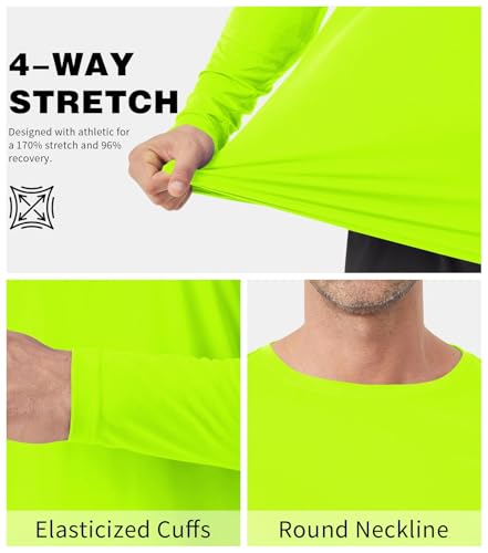 Image of Mens Tall Rash Guard Long Sleeve T Shirts-UPF 50+ Sun Protection Swim Tee
