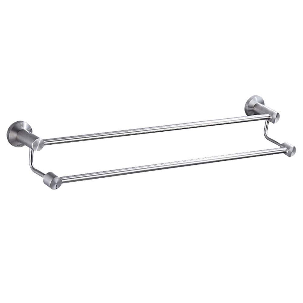 Towel Rack Bathroom double with two towel bar wall mounts for bathroom or kitchen, 304 stainless steel