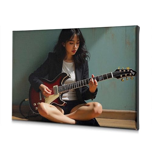 Toile décorative pour salon design moderne tableau guitare électrique 40x60cm