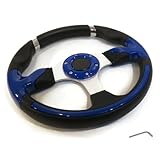 The ROP Shop Universal 13' Steering Wheel Blue/Chrome for Club Car, E-Z-GO & Yamaha Golf Cart