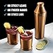 Elevated Craft Hybrid Cocktail Shaker - Premium Vacuum Insulated Stainless Steel Copper Cocktail Shaker - Innovative Measuring System - Martini Shaker for the Home Bartender - 28oz Total Volume