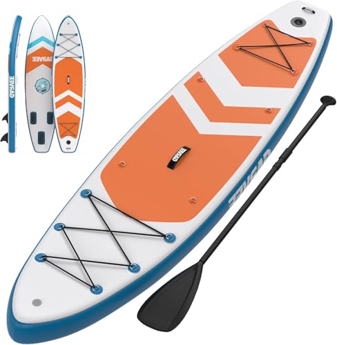 Inflatable Stand Up Paddle Board, 10'6"/11' Paddle Boards with Premium Accessories, Non-Slip EVA Deck, Ultra-Light Carry Bag Pump, SUP for Youth & Adults of All Skill Levels