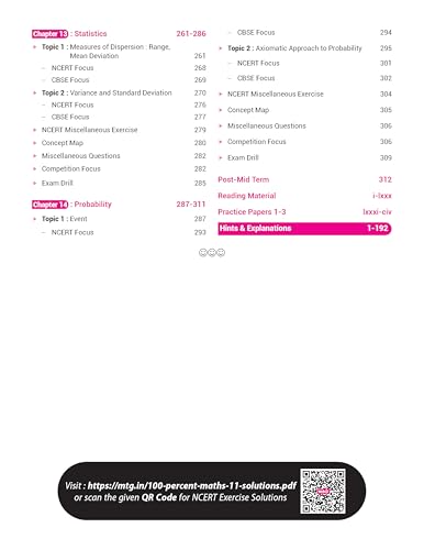 Image of MTG 100 Percent NCERT & CBSE Mathematics Class 11 For 2026-27 Exam | As Per Revised NCERT Textbooks Syllabus | Theory, Concept Map, MCQs, Practice Paper & Exam Drill Available All in One Book