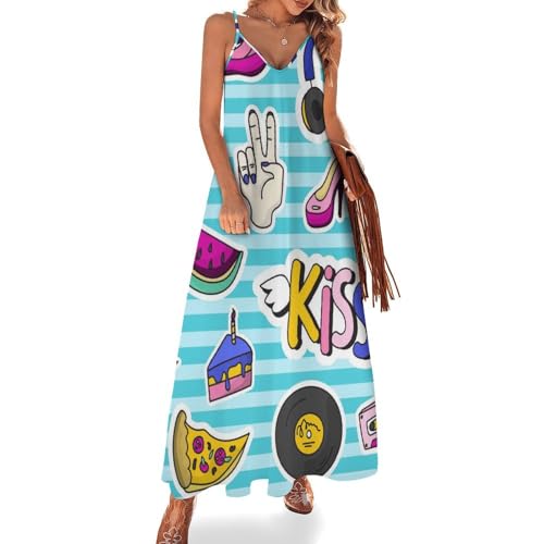 Robe maxi col V décontractée et fluide style bohème chic pour vacances ensoleillées