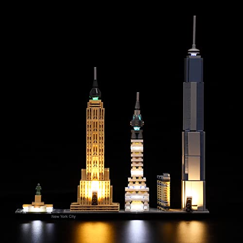 new york city blocks - YEABRICKS LED Light for Lego-21028 Architecture New York City Building Blocks Model (Lego Set NOT Included)